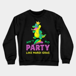 Mardi Gras party king gator Crewneck Sweatshirt